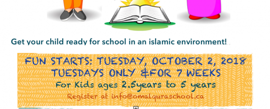 Om Al-Qura Preschool Program at Ottawa Mosque