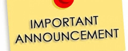 Important Announcement